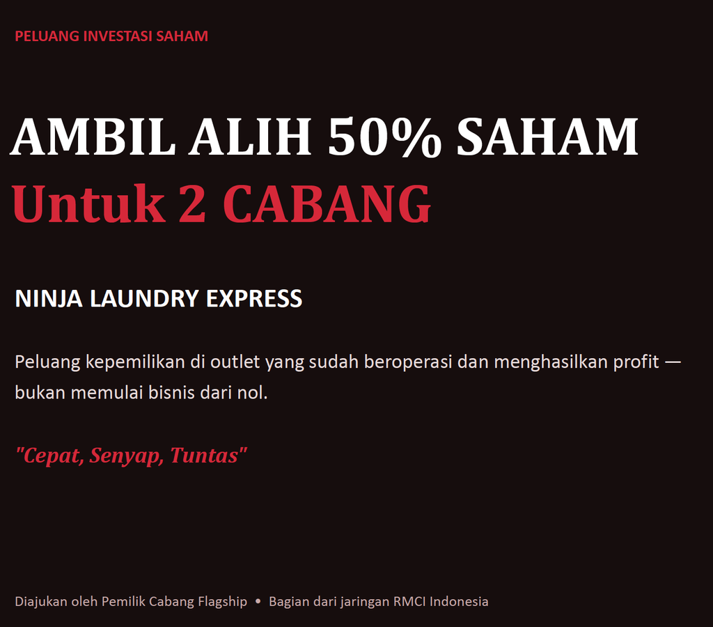Ninja Laundry Majalaya (Saham Kepemilikan)